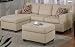 Bobkona Manhattan Reversible Microfiber 3-Piece Sectional Sofa Set, Mushroom