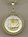 Cyprus 5 Mils Viking Ship Two Tone Rope Edge Coin Pendant with 18 Chain