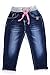 LITTLE-GUEST Baby Girls Drawstring Jeans Toddler Pull on Straight Pants G115 (12-18 Months, Navy Blue)