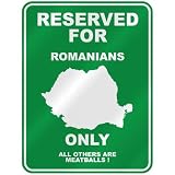 RESERVED FOR  ROMANIAN ONLY  PARKING SIGN COUNTRY ROMANIA