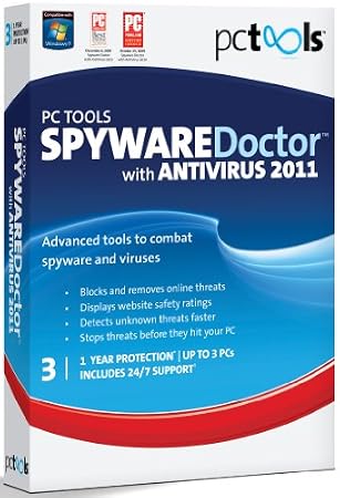 PC Tools Spyware Doctor with Antivirus 2011, 3 Computers, 1 Year Subscription (PC)