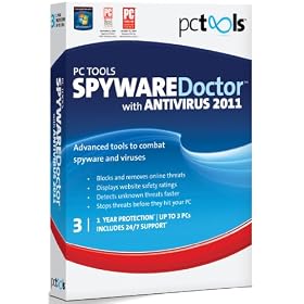 PC Tools Spyware Doctor with Antivirus 2011, 3 Computers, 1 Year Subscription (PC)