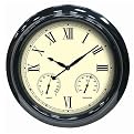 Clock/Thermometer/Hygrometer - Black (18")