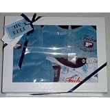 Newborn Boys Fubu 4pc Blue Velour Pants Set
