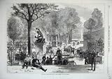 1870 WAR INSIDE PARIS CAMP GARDEN TUILERIES STATUE ARMY