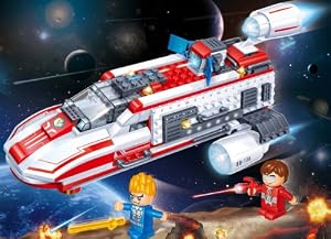 Childs Construction Bricks Compatible with the Leading Brand - - 252 Spaceship BB-130 - Suitable for Ages 5 and Up