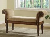 Upholstered Bench with Rolled Arms