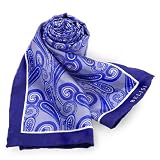 Belisi Sapphire Luxe Paisley Long Silk Scarves