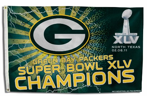 NFL Green Bay Packers 2010 Super Bowl XLV Champion 3x5 Banner Flag