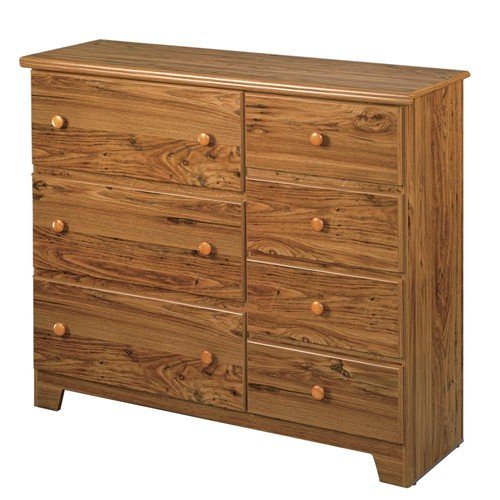 Lang Furniture Shaker 7 Drawer Dresser With Roller Glides 16 By 48 By 40 Inch Hickory
