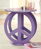 Peace Sign Purple End Accent Table Display Stand