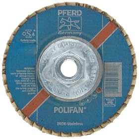 PFERD 62831 POLIFAN SGP 4-1/2" x 7/8", 40 Grit Zirconia COOL Conical Flap Disc