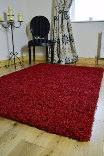 EXTRA LARGE SMALL MEDIUM RED NEW MODERN SOFT THICK SHAGGY NON SHED PILE BEDROOM RUG CARPET LIVING ROOM MAT CHEAP (5 SIZES AVAILABLE) (200 X 290 CMS) by RUGS 4 HOME
