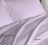 ELEGANCE Egyptian Cotton 500 Thread Count 3 - Pc Sateen Stripe Duvet Cover Lavender Queen.