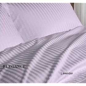 ELEGANCE Egyptian Cotton 800 Thread Count 3 - Pc Sateen Stripe Duvet Cover Lavender Full.