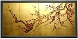 Japanese Art, Decor, & Gifts - 36 x 72 Plum Tree Blossom Gold Leaf Wall Screen Painting