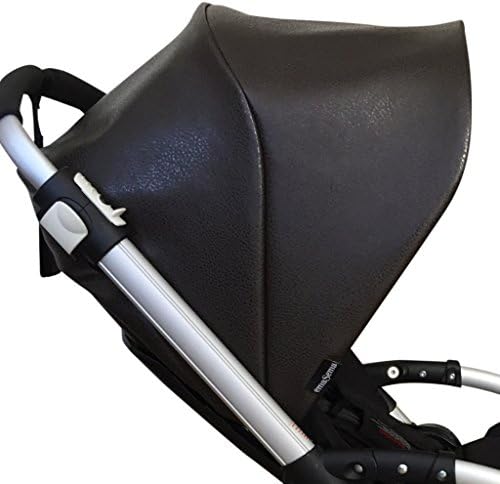 emaSema "Espresso" Faux Leather Replacement Hood for Bugaboo Stroller, Extendable Cameleon/ Cameleon3
