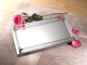 tray vanity mirror perfume mirrored amazon serving dresser cologne holder trays organizer storage glass silver gold 8x11 beveled 12x16 rectangular
