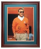 Don Shula Autographed Miami Dolphins (Orange Sweater) Deluxe Framed 16x20 Photo w/ "HOF 97"