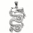 STERLING SILVER MEN'S PENDANT W/CZ 101mm - Dragon
