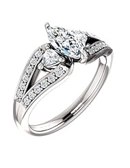 Platinum Marquise Cut Diamond Ring -- LIFETIME WARRANTY