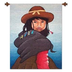 Wool tapestry, 'Young Girl from Altiplano'