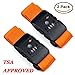 Hibate TSA Lock Luggage Strap Suitcase Travel Belt - Orange, Pack of 2