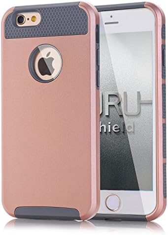 iPhone 6S Plus Case, URUShield [Spring Series] iPhone 6 6s Plus Case [Gray/RoseGold] Quality PC Silicone Defender Best Protective Anti-slip Anti-stretch Impact-resistant Dual Layer Hard Stylish Cover