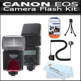 Flash Kit For The Canon EOS 60D 18 MP CMOS Digital SLR Camera Includes Vivitar DF-293 TTL... by Butterfly