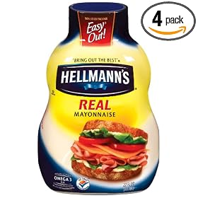 Hellmann's Real Mayonnaise, 22-Ounce Squeeze Bottle (Pack of 4)