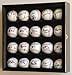 20 Baseball Display Case Cabinet Holder Wall Rack w/ UV Protection