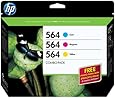 HP 564 Cyan, Magenta & Yellow Original Ink Cartridges with Photo Paper, 3 pack (B3B33FN)