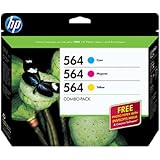 HP 564 Cyan, Magenta & Yellow Original Ink Cartridges with Photo Paper, 3 pack (B3B33FN)