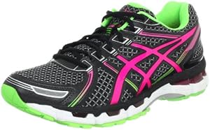 ASICS Women's Gel-Kayano 19 Running Shoe,Black/Electric Pink/Apple,9.5 M US