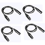 4PCS 1m long dmx 512 Cable dmx 3.2t 3 Pin True Dmx Cable male to female for dmx stage lights