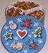 Gourmet Food : Scott's Cakes Garlic, Honey-Mustard, and Peanut Butter Pretzel Nuggets in a Christmas Cookie Tin