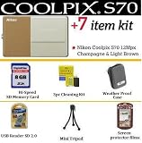 Nikon Coolpix S70 12.1MP Digital Camera + Super Saver Coolpix Accessory Kit Includes 8GB Memory, Hard Case, Mini Tripod + More Nikon Coolpix S70 12.1MP Digital Camera + Super Saver Coolpix Accessory Kit Includes 8GB Memory, Hard Case, Mini Tripod + More