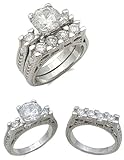 Antique Style CZ Wedding Set