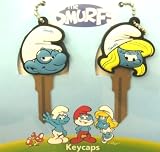 The Smurfs Comic Television Franchise Brainy & Smurfette Car Truck SUV Key Chain Caps Covers