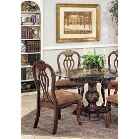 Set of 2 Dining Chairs Walnut Finish
