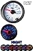 GlowShift White 7 Color Volt Voltmeter Gauge - Voltage Range 8-18 Volts - White Dial - Clear Lens - 2-1/16