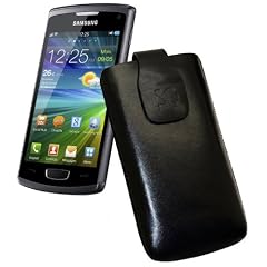 Suncase Ledertasche f�r Samsung S8600 Wave 3 schwarz