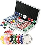 New 300 Real Clay 11.5 gram Texas Holdem Poker Chips Set w/6 Dealer Buttons