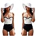 Lukitty Women's High Waist Halter One Piece Bikinis Bathing Suits Swimwear