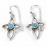 Barse Sterling Silver Turquoise Cross Earrings