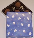 Scott's Cakes Cocoa Covered Dark and Dark Chocolate Truffles 1/2 Pound Snowman Box