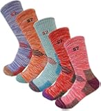 5Pack Women's Multi Performance Cushion Hiking/Outdoor Crew Socks Year Round