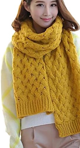 Ipara Women's mohair Scarf Solid color Super Soft and Warm Yellow