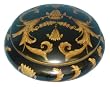 Black and gold hand painted porcelain box - 7"D