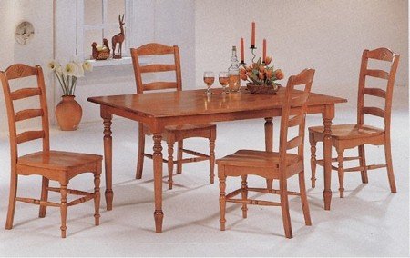 Set of 2 Country Classic Oak Finish Side Chairs